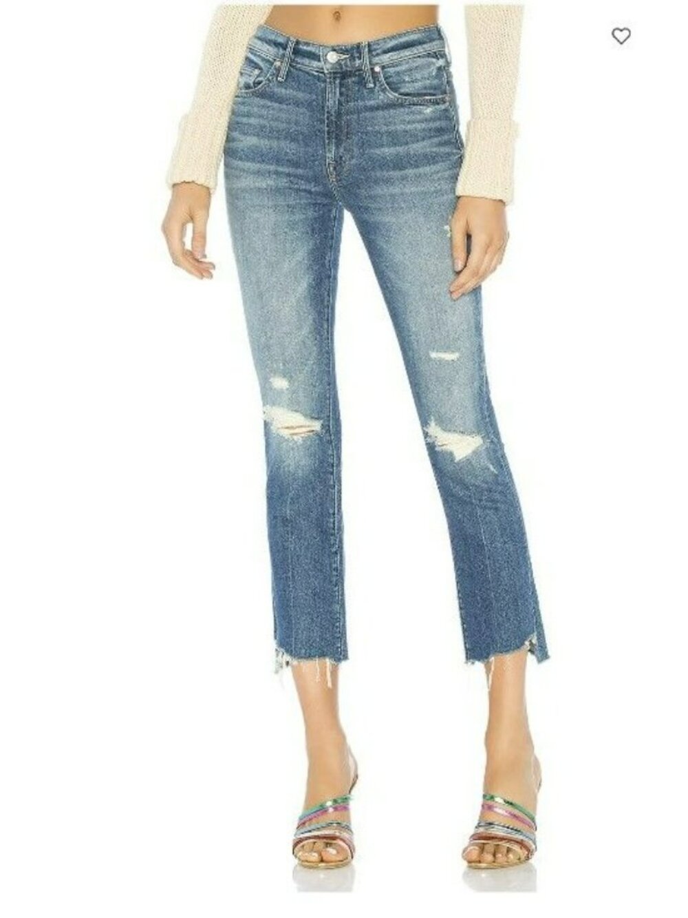 Mother The Insider Crop Step Chew Better When It's Wrong Distressed Jeans 25